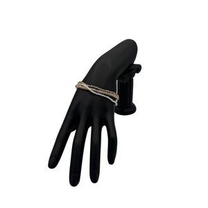 Beaded Stretch Bracelet Set In Shades of Pink  & White